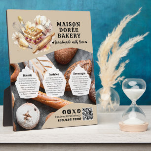 Bakery Store Pastry Chef Desserts Menu Price List Plaque