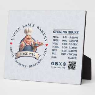 Bakery Store Pastry Chef Desserts Opening Hours Plaque