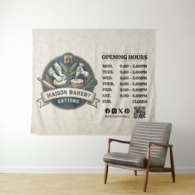 Bakery Store Pastry Chef Desserts Opening Hours Tapestry (In Situ (Horizontal))