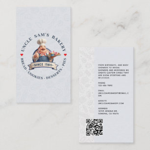Bakery Store Pastry Chef Desserts Sweets Cake Shop Business Card