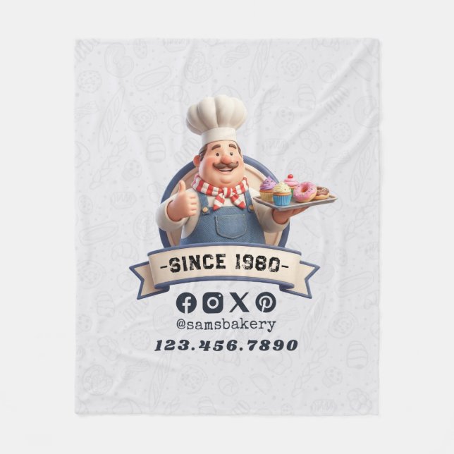 Bakery Store Pastry Chef Desserts Sweets Cake Shop Fleece Blanket (Front)