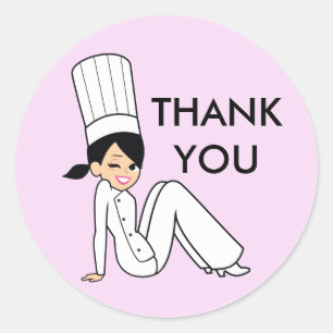 Bakery Style Chef Cook Thank You Labels