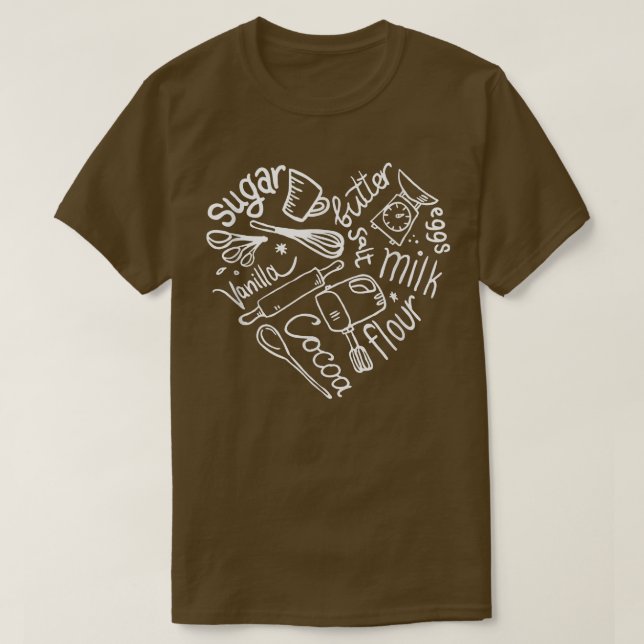 Bakery Tee Baking Heart Lover  Chef Mum Cookie Bak (Design Front)