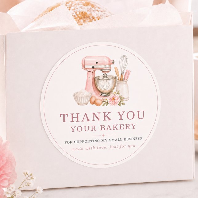 Bakery Thank You Cake Mixer Blush Pink Label (Creator Uploaded)