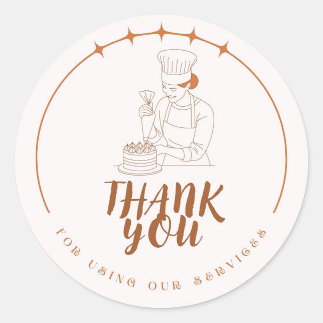 Bakery Thank You for Using Our Services Sticker (Front)