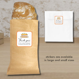 Bakery Thank You For Your Order Square Sticker