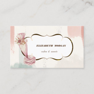Bakery Tool Piping Bag,Watercolor Brush Stroke Business Card