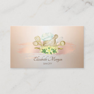 Bakery Tools Gold Brush Stroke Bakery Business Card