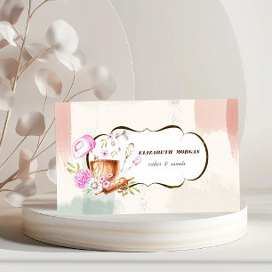 Bakery Tools ,Watercolor Brush Stroke Business Card