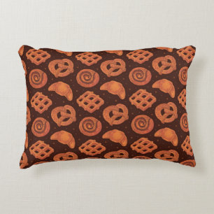 Bakery Watercolor: Seamless Food Texture Decorative Cushion