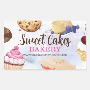 Bakery Watercolour  Rectangular Sticker