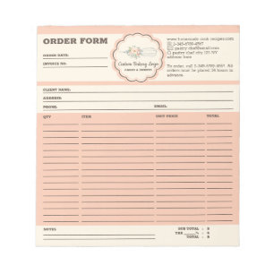 Bakery Whisk Order Form Notepad