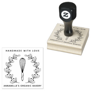 Bakery Whisk Wreath Rubber Stamp