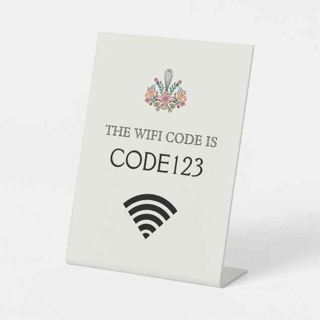 Bakery Wifi Code QR Pedestal Sign (Front)
