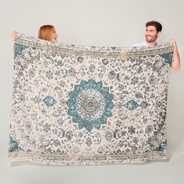 Bakhshaish Azerbaijan Northwest Persian Carpet Pri Fleece Blanket (In Situ)