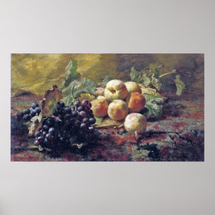 Bakhuyzen - Blue Grapes And Peaches Poster