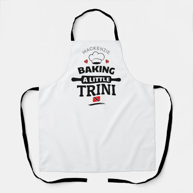 Baking a Little Trini Pregnancy Gift Apron (Front)