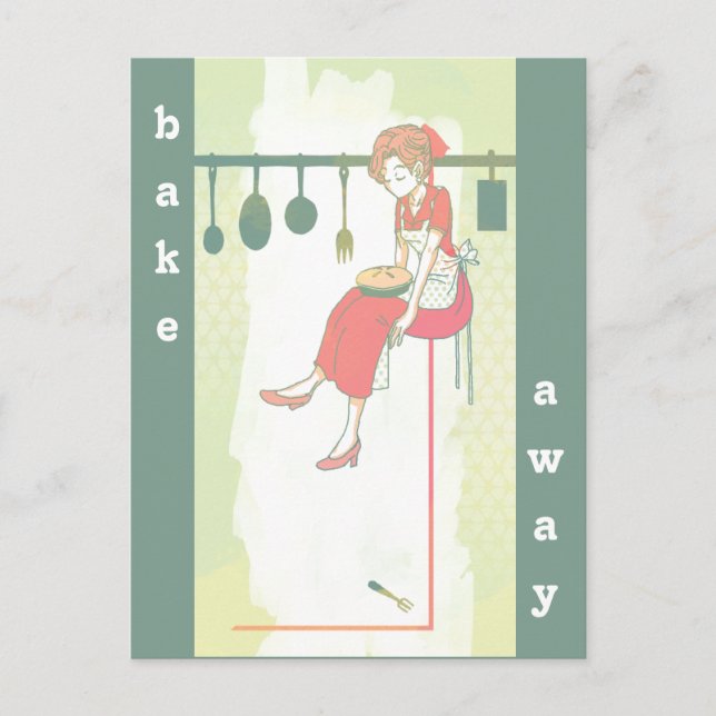 Baking a Pie Postcard (Front)