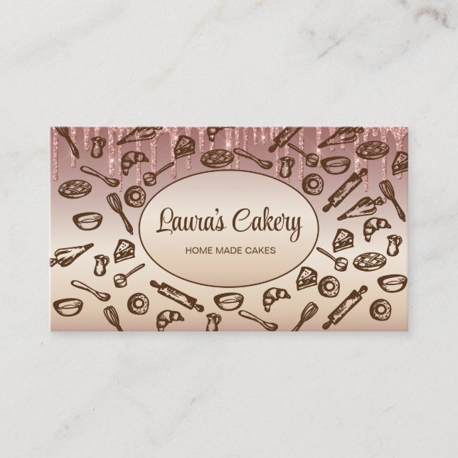 Baking and Cooking Utensil Bakery Business Card (Front)