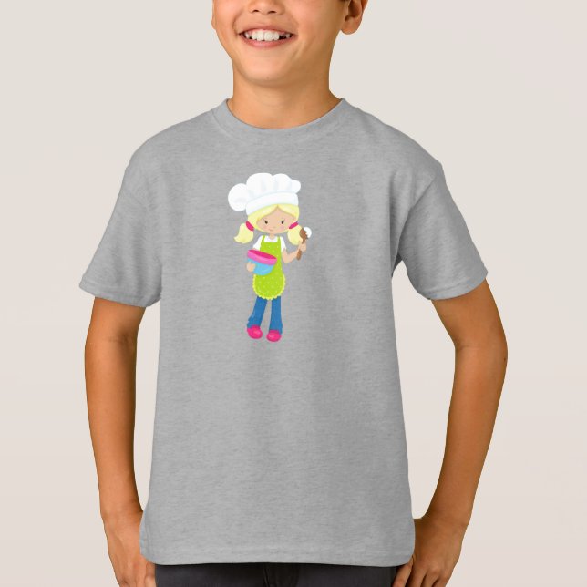 Baking, Baker, Bakery, Cute Girl, Blonde Hair T-Shirt (Front)
