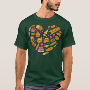Baking Baker Heart Cupcakes Bread Cakes Baking T-Shirt