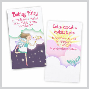 baking baker pastry chef kitchen fairy business ca card