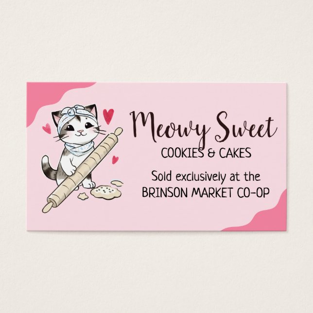baking bakery cat kitten rolling pin cookie dough (Front)