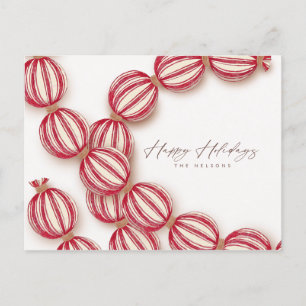 Baking ball garland Holiday post card