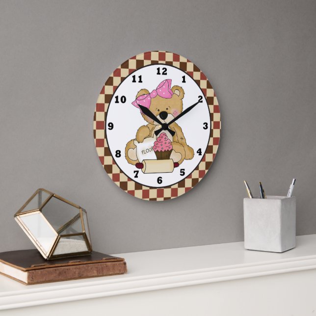 Baking Bear cartoon kitchen wall clock (Office)