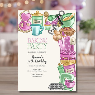 Baking birthday party invitation