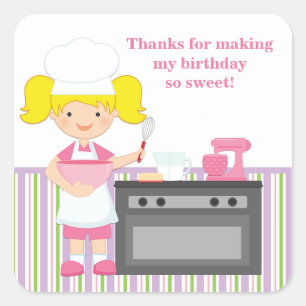 Baking Birthday Party Sticker