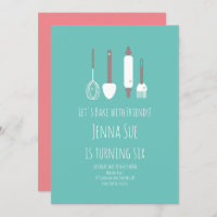 Baking Birthday Party Tools Invitation