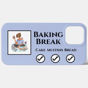 Baking Break Relaxing Lady with Wine & Cellphone iPhone 13 Pro Max Case