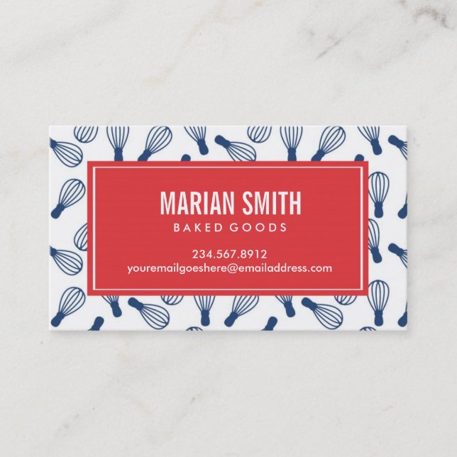 Baking Business Card Culinary Classes Card (Front)