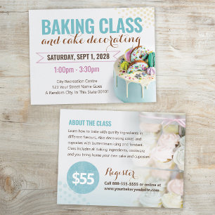 Baking Cake Decorating Class Event Flyer Postcard