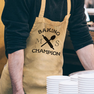 Baking Champion Monogram Kitchen Apron for Bakers