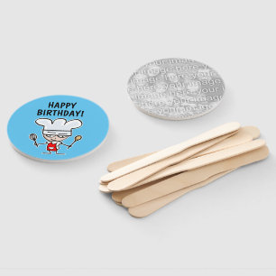 Baking chef kid's Birthday party favour custom Hand Fan