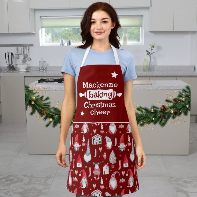 Baking Christmas Cheer Apron (Baking Christmas Cheer Apron
by Ricaso. Add your own name to this gnome holiday apron)