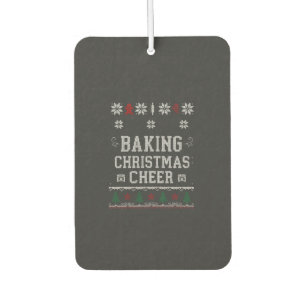 Baking Christmas Cheer Gingerbread Oven Knit Patte Car Air Freshener