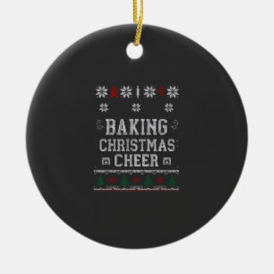 Baking Christmas Cheer Gingerbread Oven Knit Patte Ceramic Tree Decoration