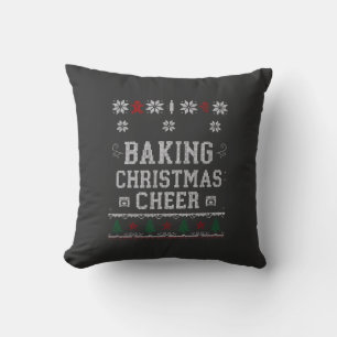 Baking Christmas Cheer Gingerbread Oven Knit Patte Cushion
