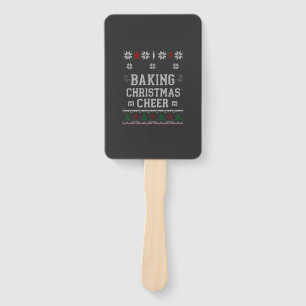 Baking Christmas Cheer Gingerbread Oven Knit Patte Hand Fan