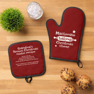 Baking Christmas Cheer Oven Mitt & Pot Holder Set