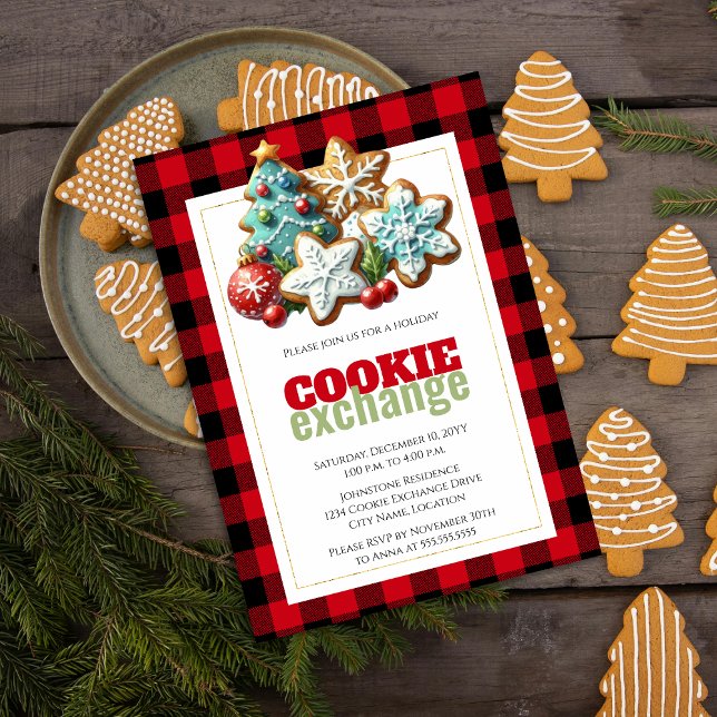 Baking Christmas Holiday Cookie Exchange Invitation (Christmas holiday cookie exchange invitation)