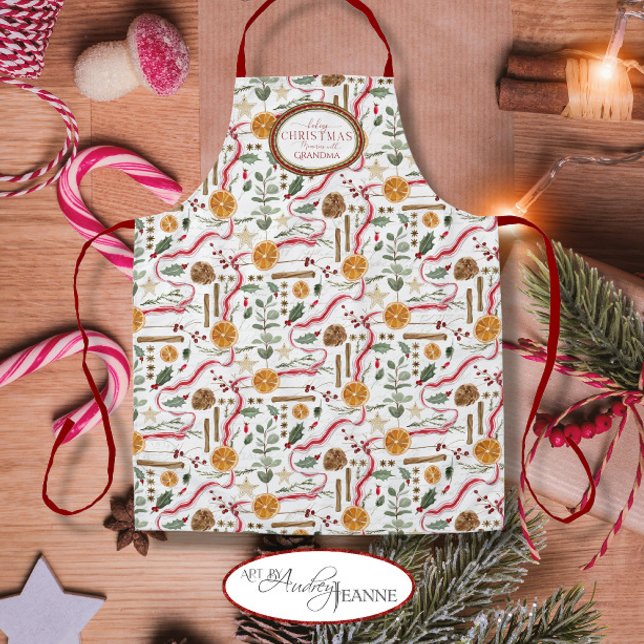 Baking Christmas Memories with Grandma Watercolor Apron (Creator Uploaded)