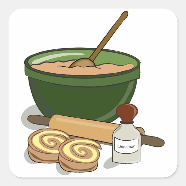 Baking Cinnamon Rolls Stickers (Front)