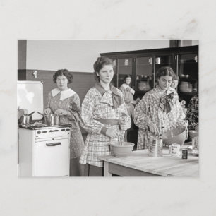 Baking Class, 1935 Postcard