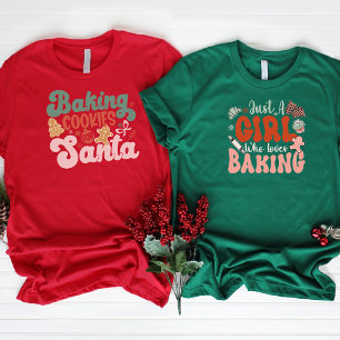 Baking Cookies for Santa Personalised Holiday T-Shirt