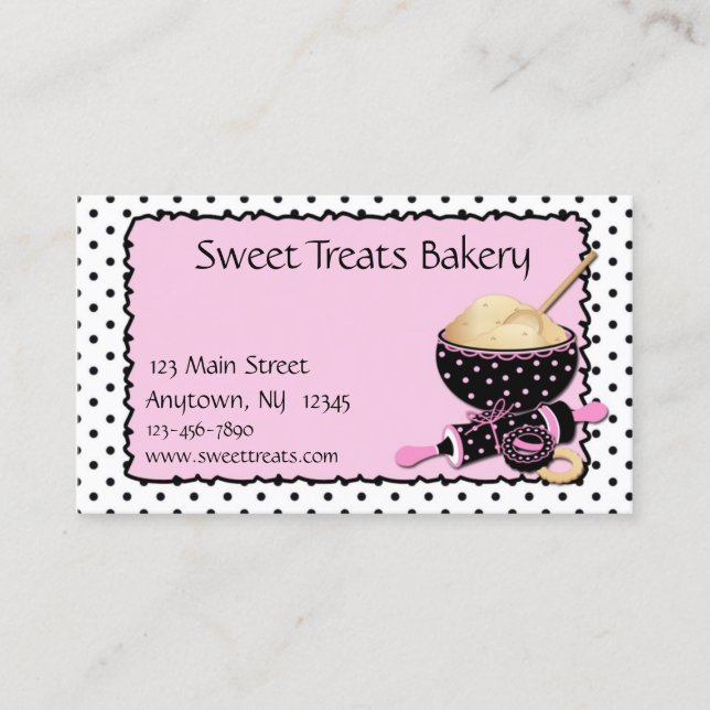 Baking Cookies Polka Dots Business Card (Front)