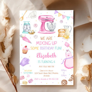 Baking Cooking Birthday Party Invitation